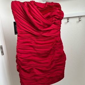 Ruched red dress